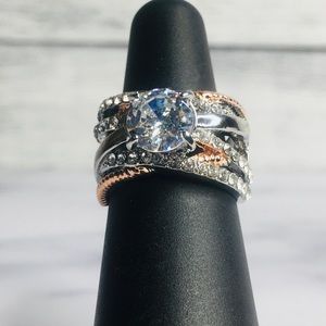 White Topaz Infinity Wedding Ring Size 7